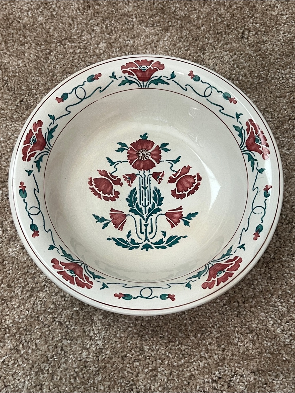 ANTIQUE Villeroy & Boch Dresden Saxony #508 Floral Bowl - 9 Inch
